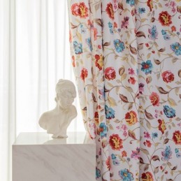Cortinas Estilo Americano Com Estampa De Plantas