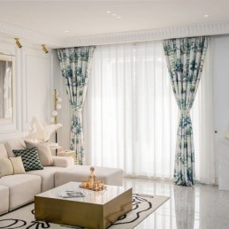 Cortinas Floresta Estampadas Estilo Americano