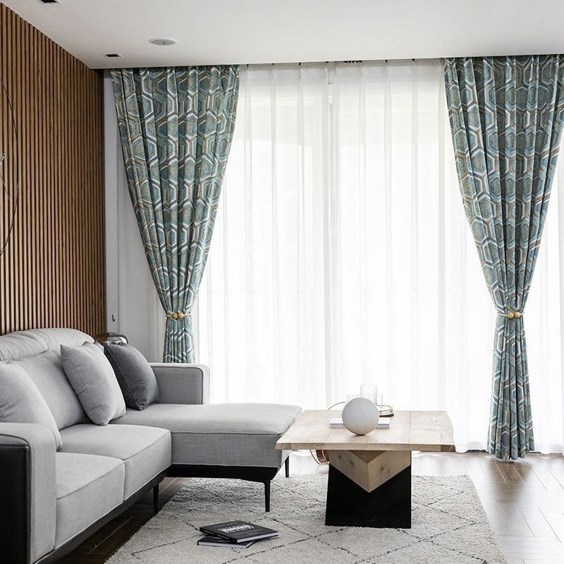 Cortinas Blackout Nórdicas Com Estampa Geométrica Para Sala De Estar E Quarto