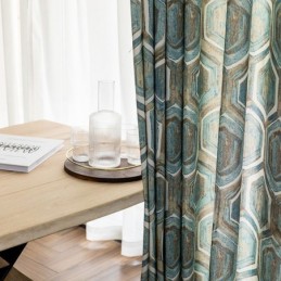 Cortinas Blackout Nórdicas Com Estampa Geométrica Para Sala De Estar E Quarto