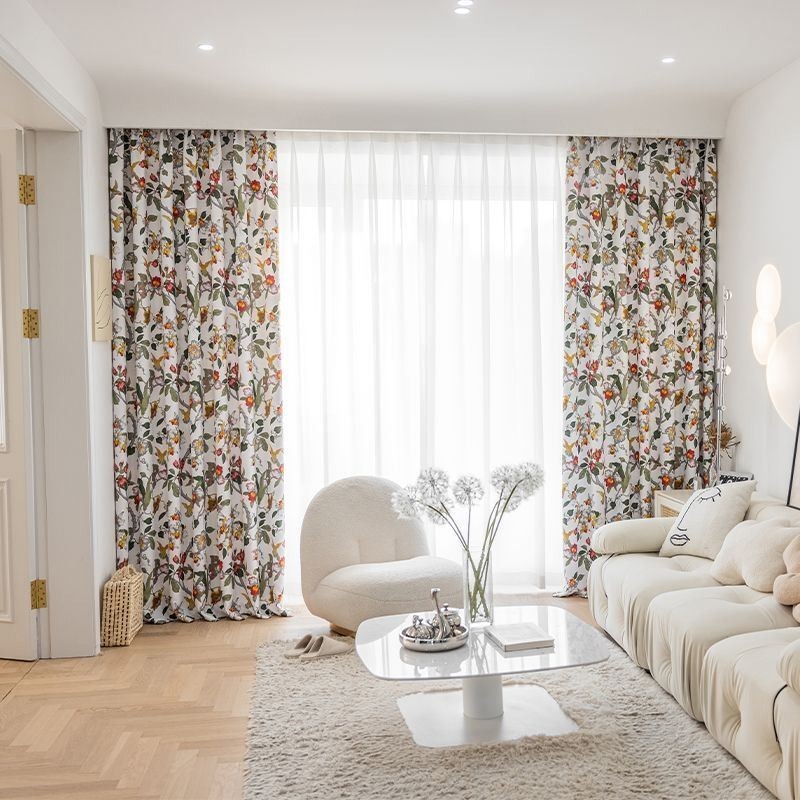 Cortinas Estampadas De Folhas Em Poliéster Estilo Americano