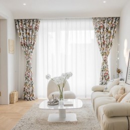 Cortinas Estampadas De Folhas Em Poliéster Estilo Americano