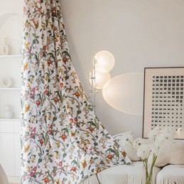 Cortinas Estampadas De Folhas Em Poliéster Estilo Americano