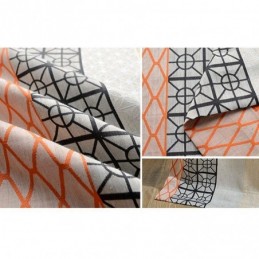 Cortina Blackout Nórdica De Algodão E Linho Feita Sob Medida, Cortina Geométrica Jacquard Para Sala De Estar E Quarto