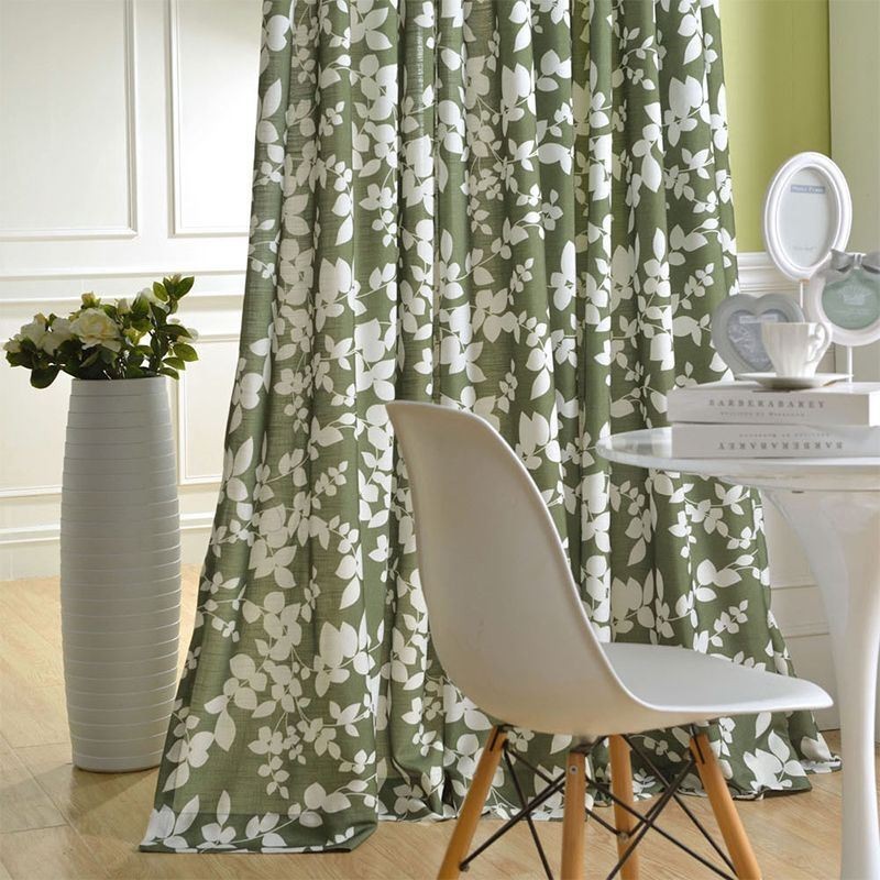 Cortina Blackout Sob Medida Cortina Estilo Nórdico Com Estampa Floral Para Sala De Estar E Quarto