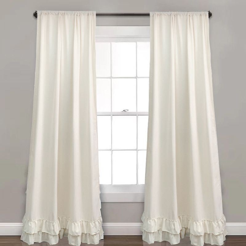 Cortinas De Chenille Com Emendas De Cores Sólidas Estilo Nórdico Para Sala De Estar E Quarto
