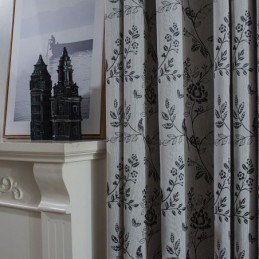Cortina Blackout De Linho Sob Medida Cortina Com Plantas Nórdicas Bordadas Para Sala De Estar Quarto