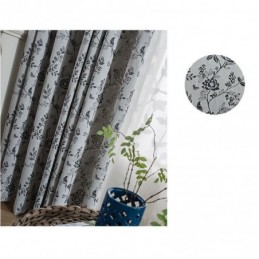 Cortina Blackout De Linho Sob Medida Cortina Com Plantas Nórdicas Bordadas Para Sala De Estar Quarto