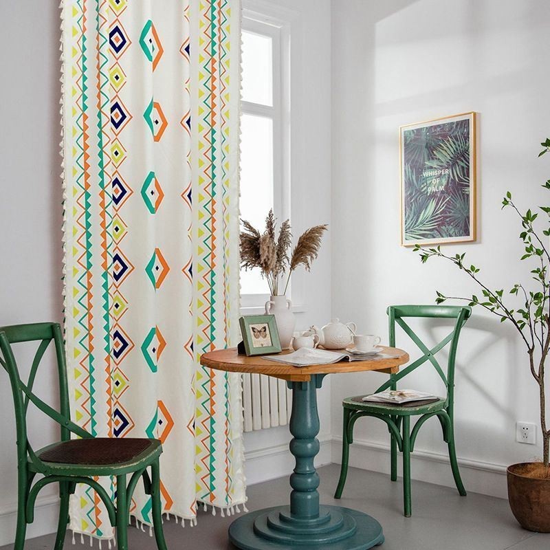 Cortinas De Linho Com Estampa Geométrica Estilo Nórdico Para Sala De Estar E Quarto