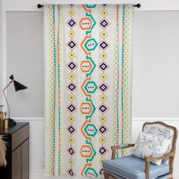 Cortinas De Linho Com Estampa Geométrica Estilo Nórdico Para Sala De Estar E Quarto