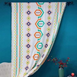 Cortinas De Linho Com Estampa Geométrica Estilo Nórdico Para Sala De Estar E Quarto