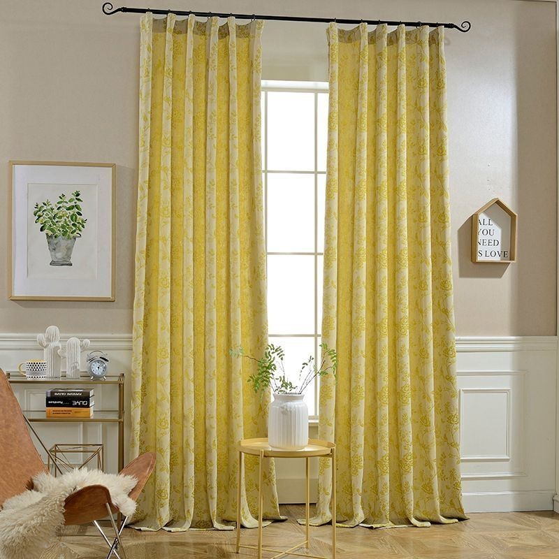Cortinas Blackout Nórdicas Com Estampa Floral Em Jacquard E Poliéster, Feitas Sob Medida, Para Sala De Estar E Quarto