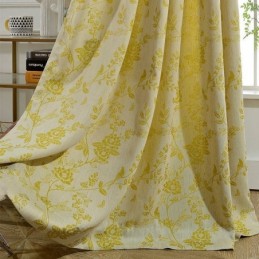 Cortinas Blackout Nórdicas Com Estampa Floral Em Jacquard E Poliéster, Feitas Sob Medida, Para Sala De Estar E Quarto