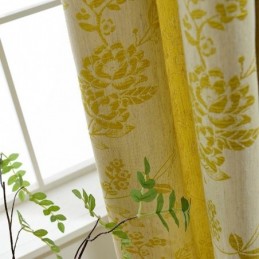 Cortinas Blackout Nórdicas Com Estampa Floral Em Jacquard E Poliéster, Feitas Sob Medida, Para Sala De Estar E Quarto