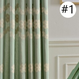 Cortina Blackout De Algodão Estilo Nórdico Feita Sob Medida Com Bordado Floral