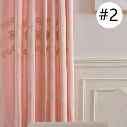 Cortina Blackout De Algodão Estilo Nórdico Feita Sob Medida Com Bordado Floral