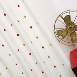 Cortina De Algodão Bordada Sob Medida Com Design Nórdico De Bolinhas Para Sala De Estar E Quarto