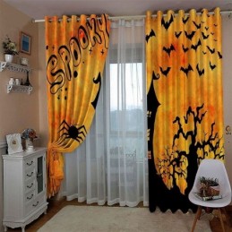 Cortinas Halloween Impressão Digital Estilo Americano