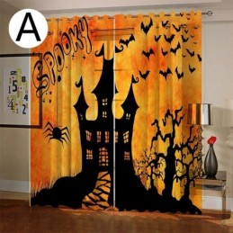Cortinas Halloween Impressão Digital Estilo Americano