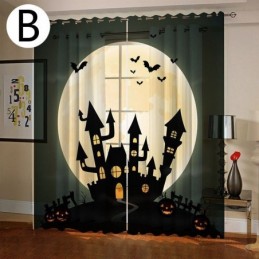Cortinas Halloween Impressão Digital Estilo Americano