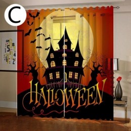Cortinas Halloween Impressão Digital Estilo Americano