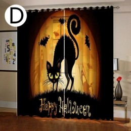 Cortinas Halloween Impressão Digital Estilo Americano