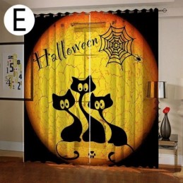 Cortinas Halloween Impressão Digital Estilo Americano