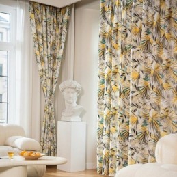 Cortinas De Algodão Americanas Coloridas Folha De Bananeira