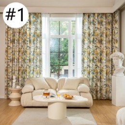 Cortinas De Algodão Americanas Coloridas Folha De Bananeira