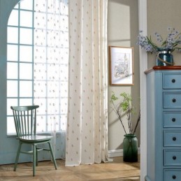 Cortina Bordada Floral Sob Medida Cortina De Algodão Nórdico Para Sala De Estar E Quarto