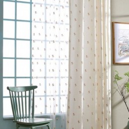 Cortina Bordada Floral Sob Medida Cortina De Algodão Nórdico Para Sala De Estar E Quarto