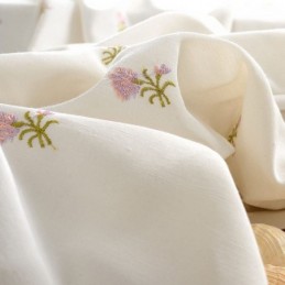 Cortina Bordada Floral Sob Medida Cortina De Algodão Nórdico Para Sala De Estar E Quarto