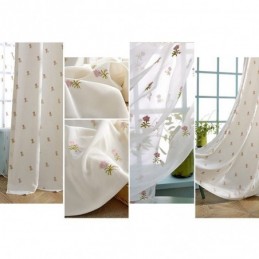 Cortina Bordada Floral Sob Medida Cortina De Algodão Nórdico Para Sala De Estar E Quarto