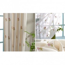 Cortina Bordada Floral Sob Medida Cortina De Algodão Nórdico Para Sala De Estar E Quarto