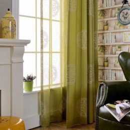 Cortina De Algodão Bordada...