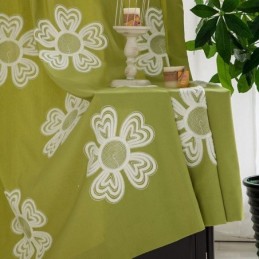 Cortina Bordada Estilo Nórdico Feita Sob Medida, Cortina De Flores De Poliéster E Algodão Para Sala De Estar E Quarto