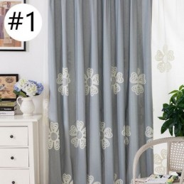 Cortina Bordada Estilo Nórdico Feita Sob Medida, Cortina De Flores De Poliéster E Algodão Para Sala De Estar E Quarto