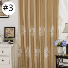 Cortina Bordada Estilo Nórdico Feita Sob Medida, Cortina De Flores De Poliéster E Algodão Para Sala De Estar E Quarto