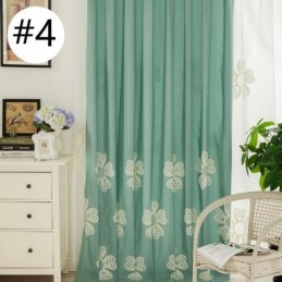 Cortina Bordada Estilo Nórdico Feita Sob Medida, Cortina De Flores De Poliéster E Algodão Para Sala De Estar E Quarto