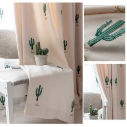 Cortinas Estilo Infantil Cacto Bordado