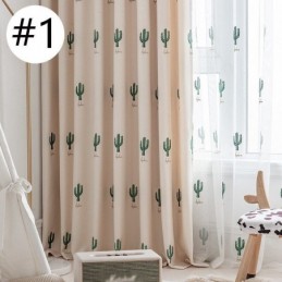 Cortinas Estilo Infantil Cacto Bordado
