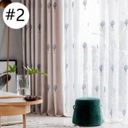 Cortinas Estilo Infantil Cacto Bordado