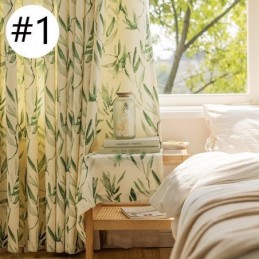 Cortinas Chevron Americanas Com Folhas De Bambu Estampadas