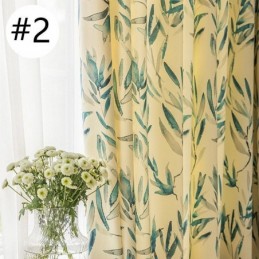 Cortinas Chevron Americanas Com Folhas De Bambu Estampadas
