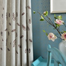 Cortina Blackout Nórdica Sob Medida Em Jacquard Espinha De Peixe Para Sala De Estar E Quarto