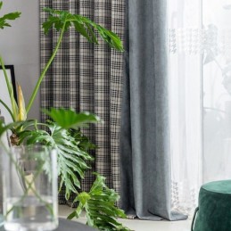 Cortinas Modernas Simples Pied-De-Poule