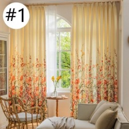 Cortinas Chevron Com Estampa Floral Americana