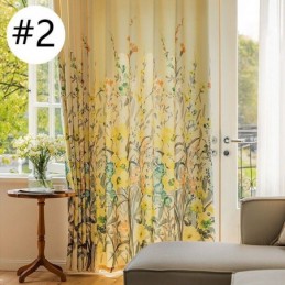 Cortinas Chevron Com Estampa Floral Americana