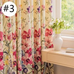 Cortinas Chevron Com Estampa Floral Americana