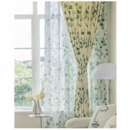Cortinas Chevron Estilo Americano Folha Estampada